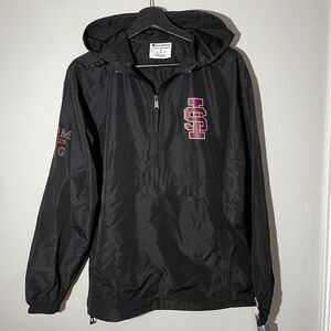 Champion Stadium Gear Half Zip Jacket M Water Wind Resistant Black Packable